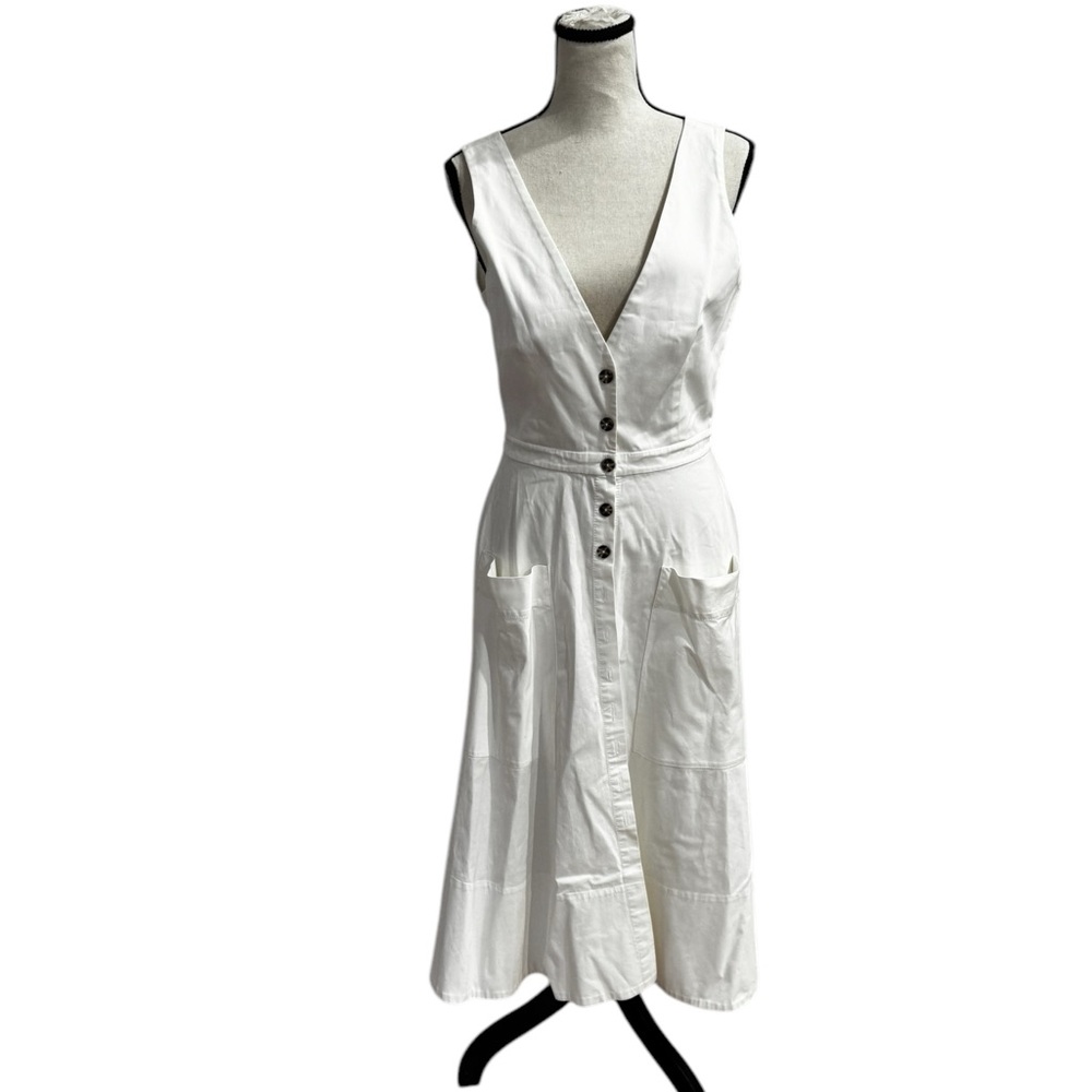 Saloni Zoe cotton blend poplin Midi dress sz.6